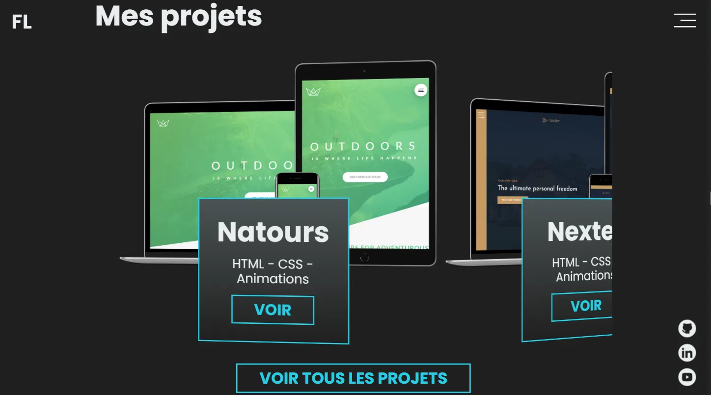 Ancien portfolio - page d'accueil